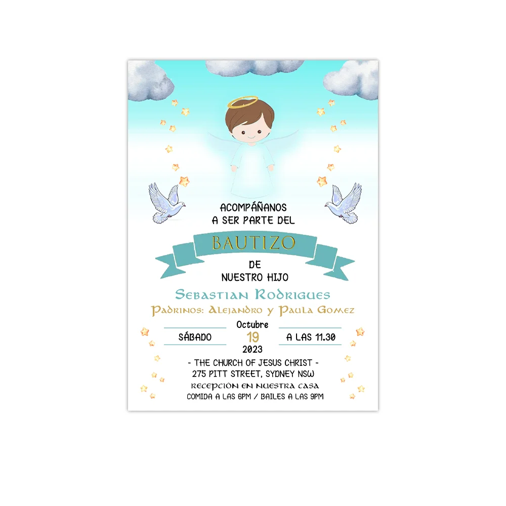 Spanish Baptism Invitation Card for Boy, Spanish and Spanish, Invitacion de bautizo
Spanish Baptism Invitation Card for Boy, Spanish and Spanish, Invitacion de bautizo