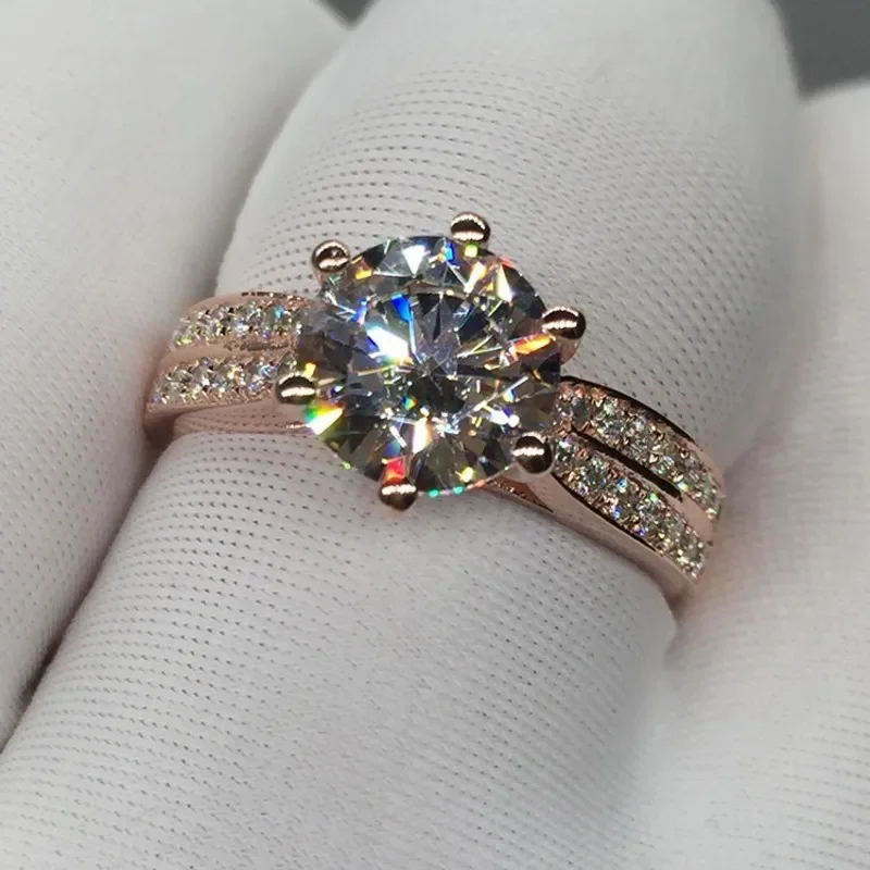 18K Rose Gold 3ct Lab Diamond Promise Ring Engagement Wedding Band Rings for Women Bridal Jewelry Gift
18K Rose Gold 3ct Lab Diamond Promise Ring Engagement Wedding Band Rings for Women Bridal Jewelry Gift