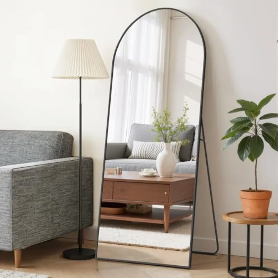 Mirror Full Length 64"x21" Full Body Floor Mirror with Stand Shatterproof Glass Aluminum Alloy Frame Free Standing Wall Mounted
Mirror Full Length 64"x21" Full Body Floor Mirror with Stand Shatterproof Glass Aluminum Alloy Frame Free Standing Wall Mounted
