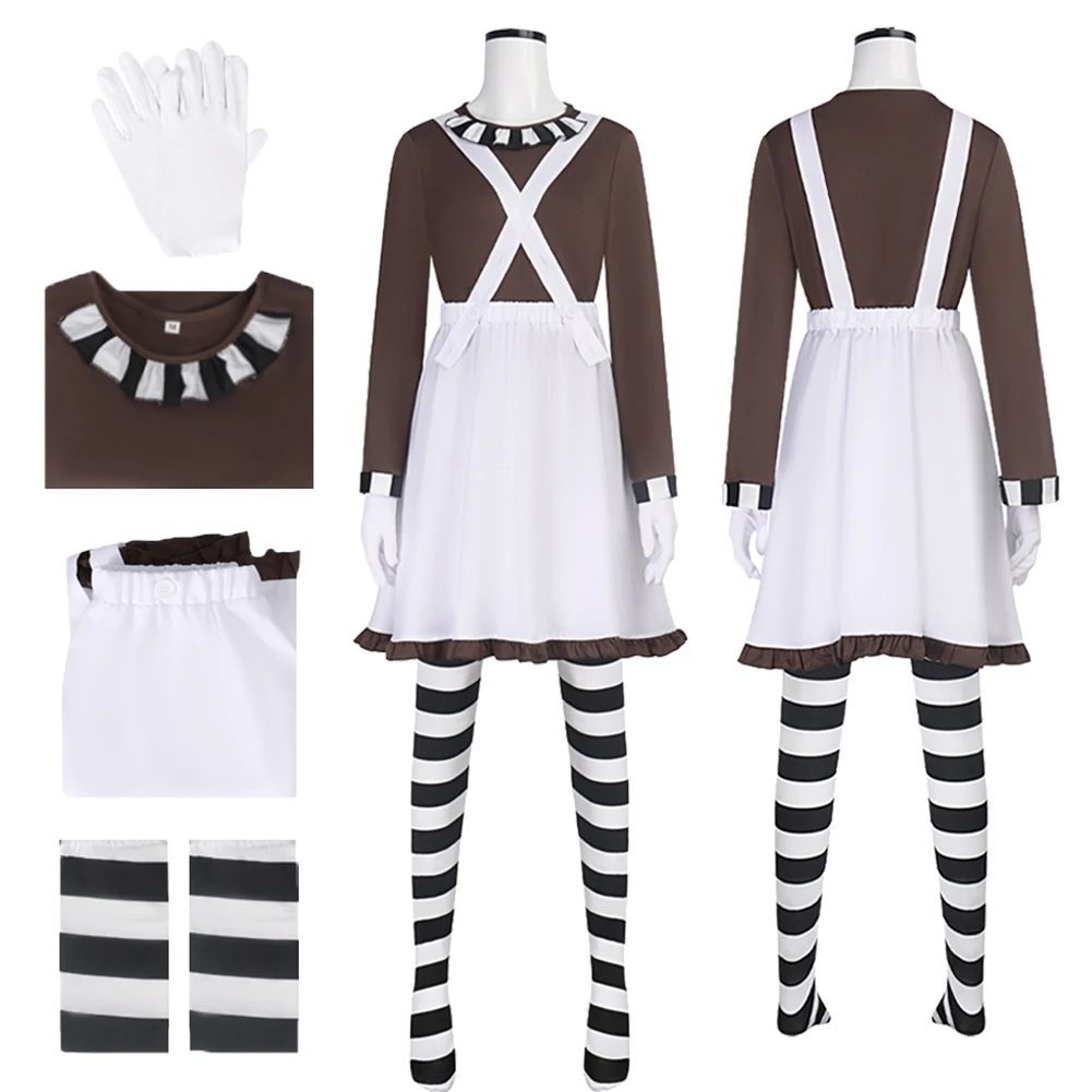 Маскировка Шоколадная фабрика Oompa Косплей Коричневый костюм Топ Юбка Носки Комплект одежды Женщины Взрослые наряды на Хэллоуин Карнавальная вечеринка
Маскировка Шоколадная фабрика Oompa Косплей Коричневый костюм Топ Юбка Носки Комплект одежды Женщины Взрослые наряды на Хэллоуин Карнавальная вечеринка