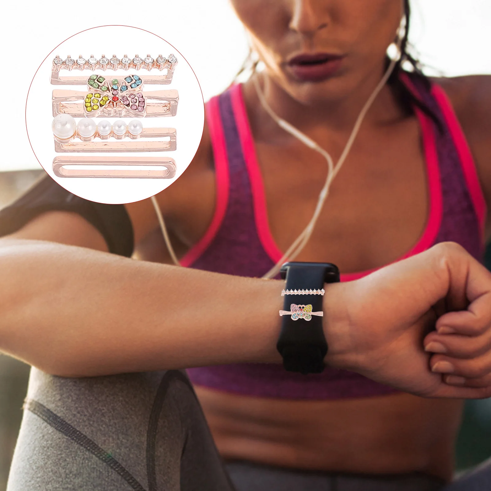 4pcs Silicone Watch Strap Decorative Ring Metal Replacement Loop For Smartwatch Band Accessories Watch Strap Decoration Bling
4pcs Silicone Watch Strap Decorative Ring Metal Replacement Loop For Smartwatch Band Accessories Watch Strap Decoration Bling