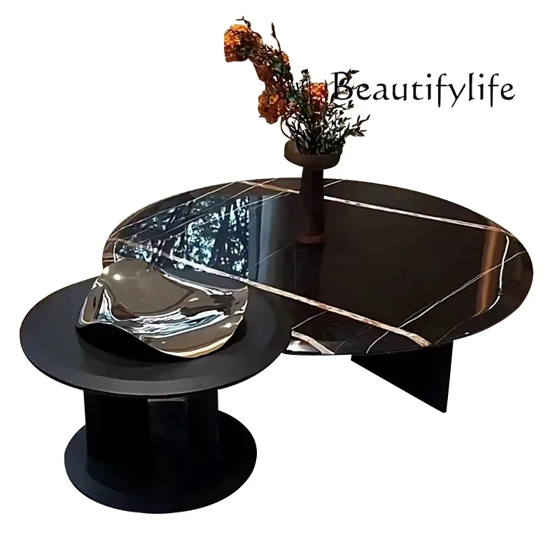 Imported natural black gold marble coffee table household light luxury high-end round luxury stone coffee table
Imported natural black gold marble coffee table household light luxury high-end round luxury stone coffee table
