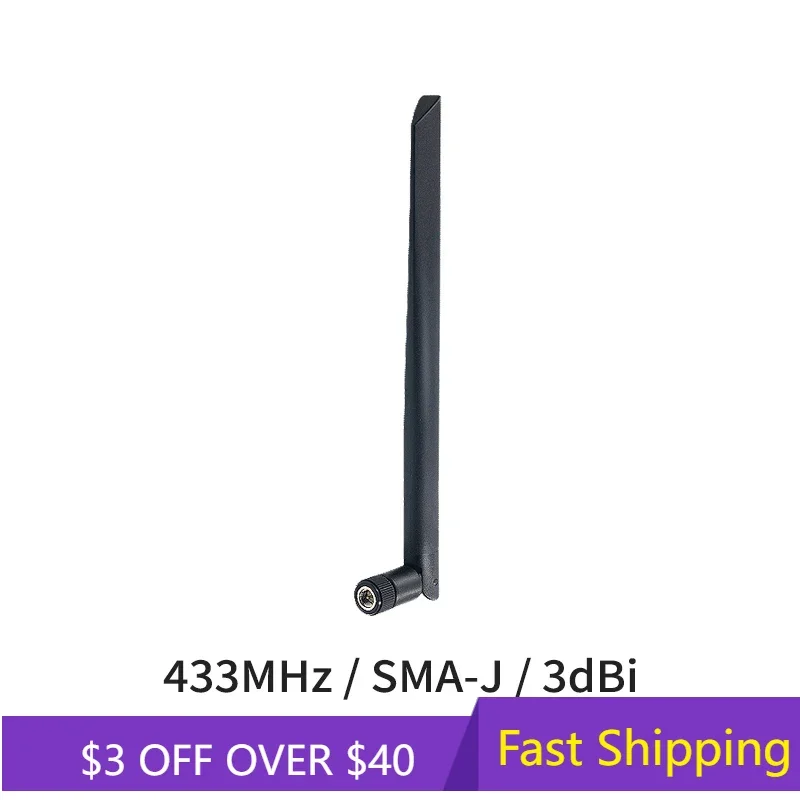 433MHz 3dBi 50 ohm Wifi Antenna Flexible TX433-JKD-20 Rubber Antenna SMA-J Interface TPEE Wide Angle Pure Copper APs
433MHz 3dBi 50 ohm Wifi Antenna Flexible TX433-JKD-20 Rubber Antenna SMA-J Interface TPEE Wide Angle Pure Copper APs