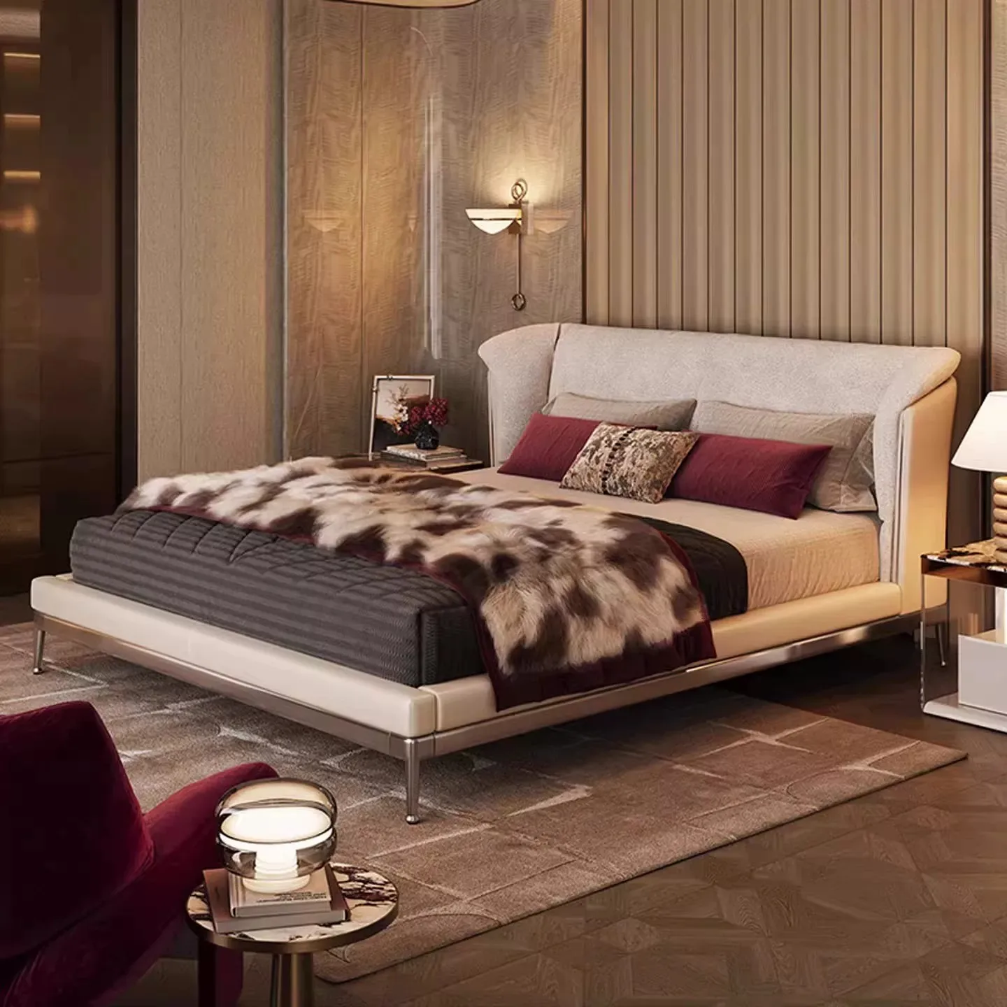 #American Luxury Pine Wood Leather Fabric Eco-Friendly Durable Double Bed 1.8M 1.5M Master Bedroom Wedding Bed
#American Luxury Pine Wood Leather Fabric Eco-Friendly Durable Double Bed 1.8M 1.5M Master Bedroom Wedding Bed
