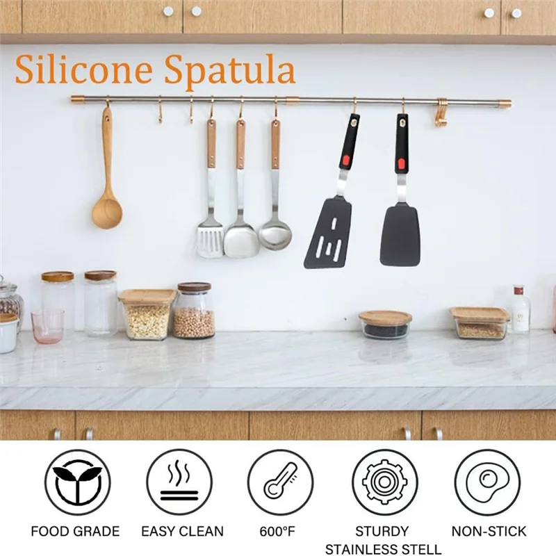 Silicone Spatula Set Of 2, 600°F Heat Resistant Cooking Spatulas For Nonstick Cookware, Kitchen Utensils Use Spatula
Silicone Spatula Set Of 2, 600°F Heat Resistant Cooking Spatulas For Nonstick Cookware, Kitchen Utensils Use Spatula