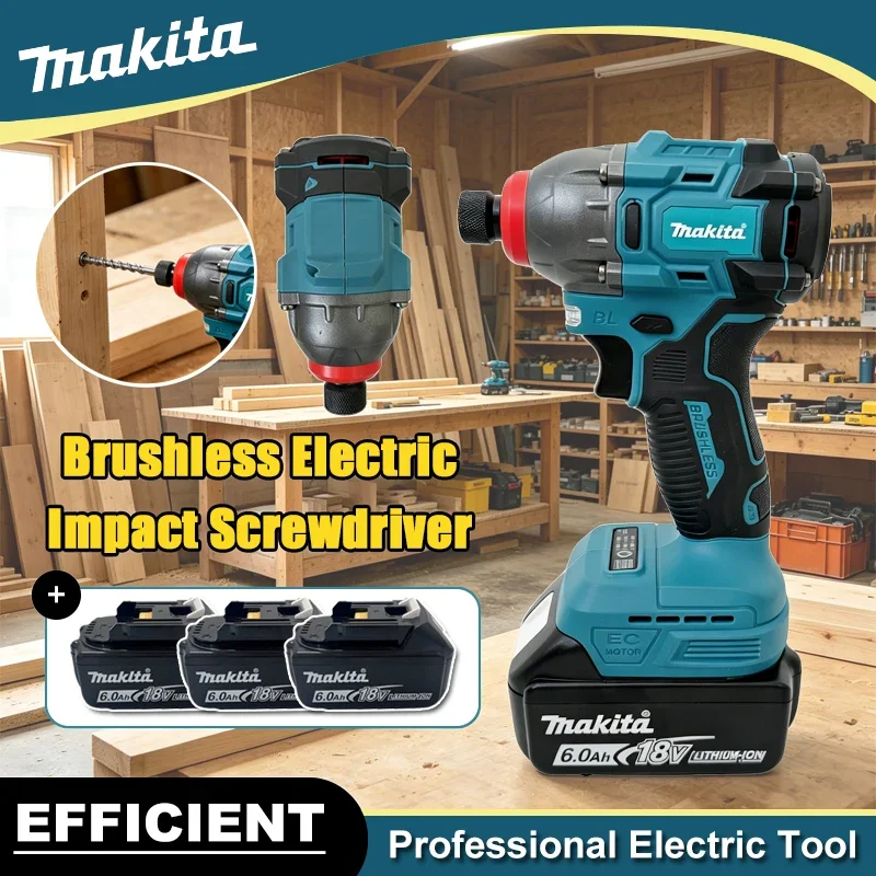 Makita 18V Cordless Impact Driver Brushless Motor Electric Screwdriver Power Tool For Woodworking Home DIY For 6.0Ah Battery
Makita 18V Cordless Impact Driver Brushless Motor Electric Screwdriver Power Tool For Woodworking Home DIY For 6.0Ah Battery