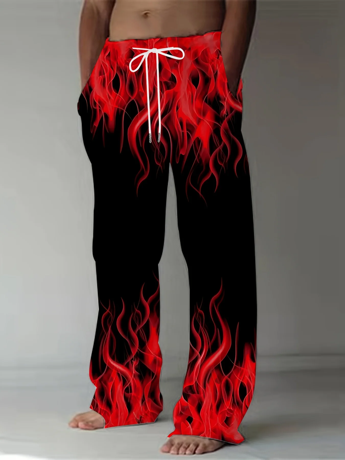 2025 Men's Summer Casual Pants with Retro Flame Print, Straight Leg Loose Fit Drawstring Trousers Perfect as Gift
2025 Men's Summer Casual Pants with Retro Flame Print, Straight Leg Loose Fit Drawstring Trousers Perfect as Gift