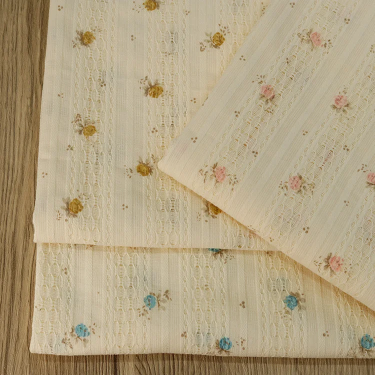 Pastoral Style DIY Stripe Pure Cotton Fabric Jacquard Floral Pattern Handmade For Clothes Bag Pants Skirt Sewing Printing Fabric
Pastoral Style DIY Stripe Pure Cotton Fabric Jacquard Floral Pattern Handmade For Clothes Bag Pants Skirt Sewing Printing Fabric
