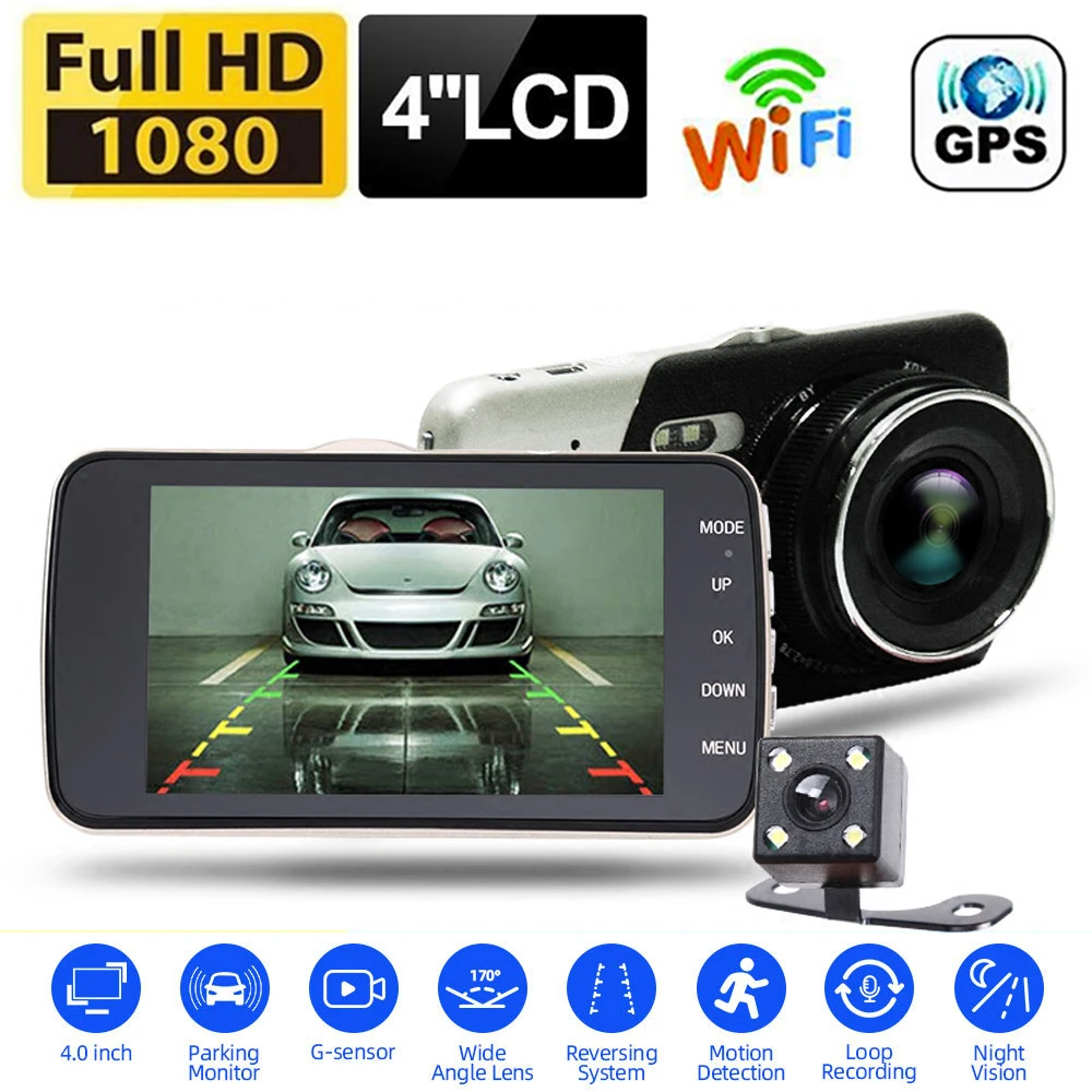 Car DVR WiFi Full HD 1080P Dash Cam Rear View Car Camera Video Recorder Night Vision Auto Dashcam Black Box GPS Car Accessories
Car DVR WiFi Full HD 1080P Dash Cam Rear View Car Camera Video Recorder Night Vision Auto Dashcam Black Box GPS Car Accessories