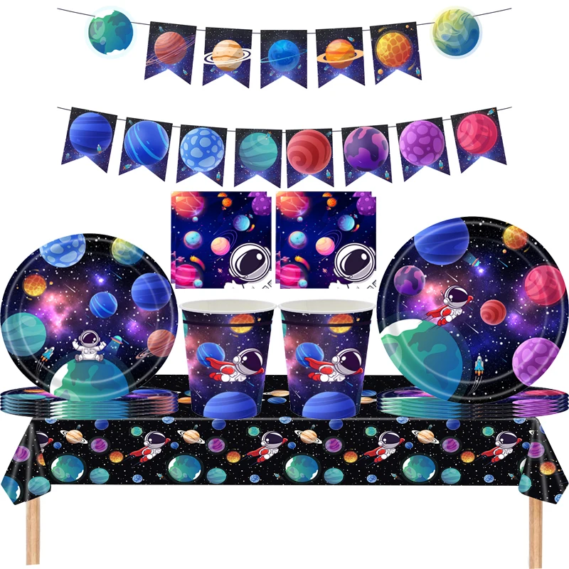 Cartoon Planet astronaut Birthday Party Tableware Decoration Disposable Cup Plate Napkin Balloons Boys Planet Party Supplies
Cartoon Planet astronaut Birthday Party Tableware Decoration Disposable Cup Plate Napkin Balloons Boys Planet Party Supplies