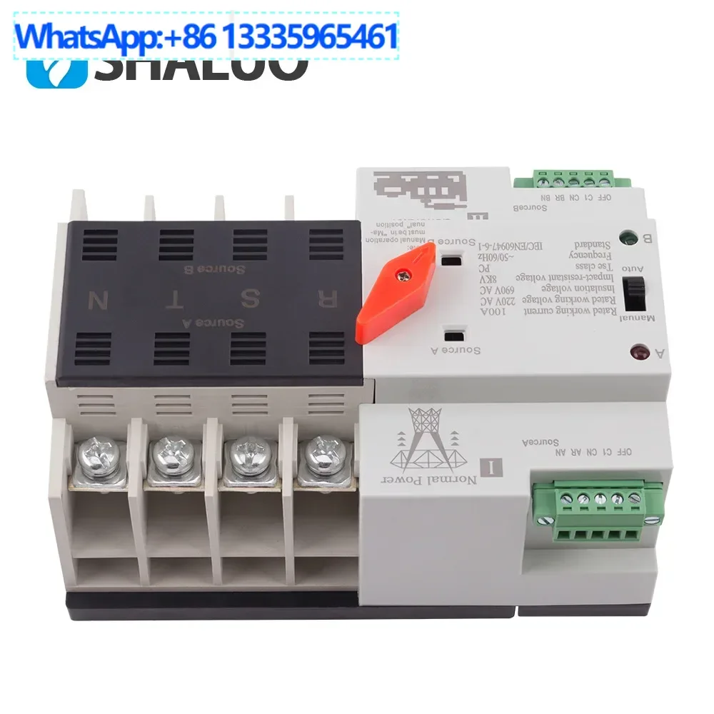 Dual power supply automatic transfer switch household continuous power switch 4P100A blurred PC isolated ATS
Dual power supply automatic transfer switch household continuous power switch 4P100A blurred PC isolated ATS