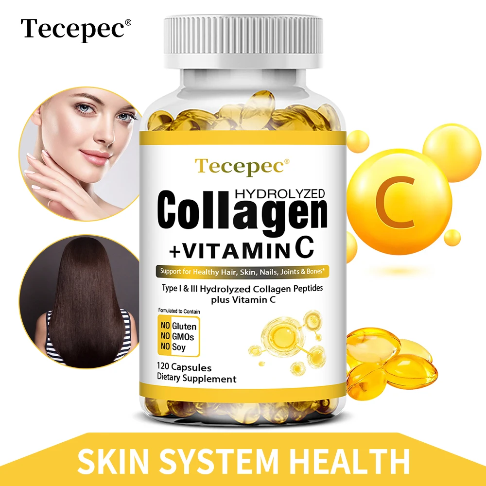 Hydrolyzed Collagen Peptides Capsules - with Vitamin C - Support for Healthy Hair, Skin, Nails, Joints & Bones,Antioxidants
Hydrolyzed Collagen Peptides Capsules - with Vitamin C - Support for Healthy Hair, Skin, Nails, Joints & Bones,Antioxidants