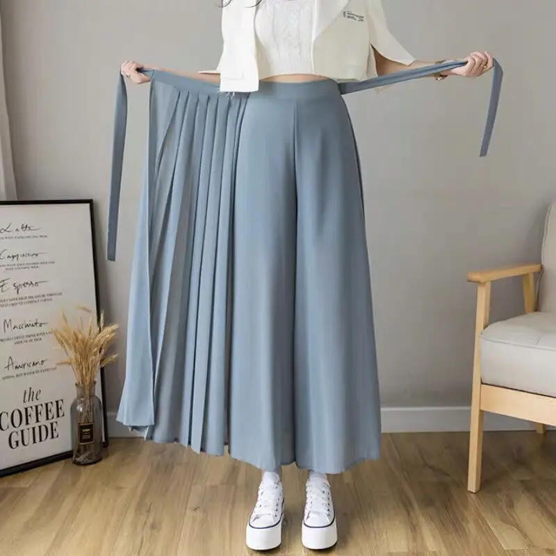 Irregular Leg Summer Pantalone Fake 2 pieces Chiffon Skirts Pants Women Culottes Streetwear Chic Fashion Office Lady Work Wear
Irregular Leg Summer Pantalone Fake 2 pieces Chiffon Skirts Pants Women Culottes Streetwear Chic Fashion Office Lady Work Wear
