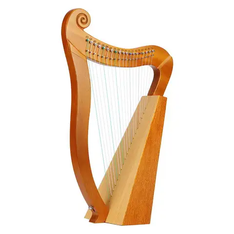 Portable Lyre Harp with Half Key, Stringed Musical Instrument, 23, 19, 15 Strings with black case