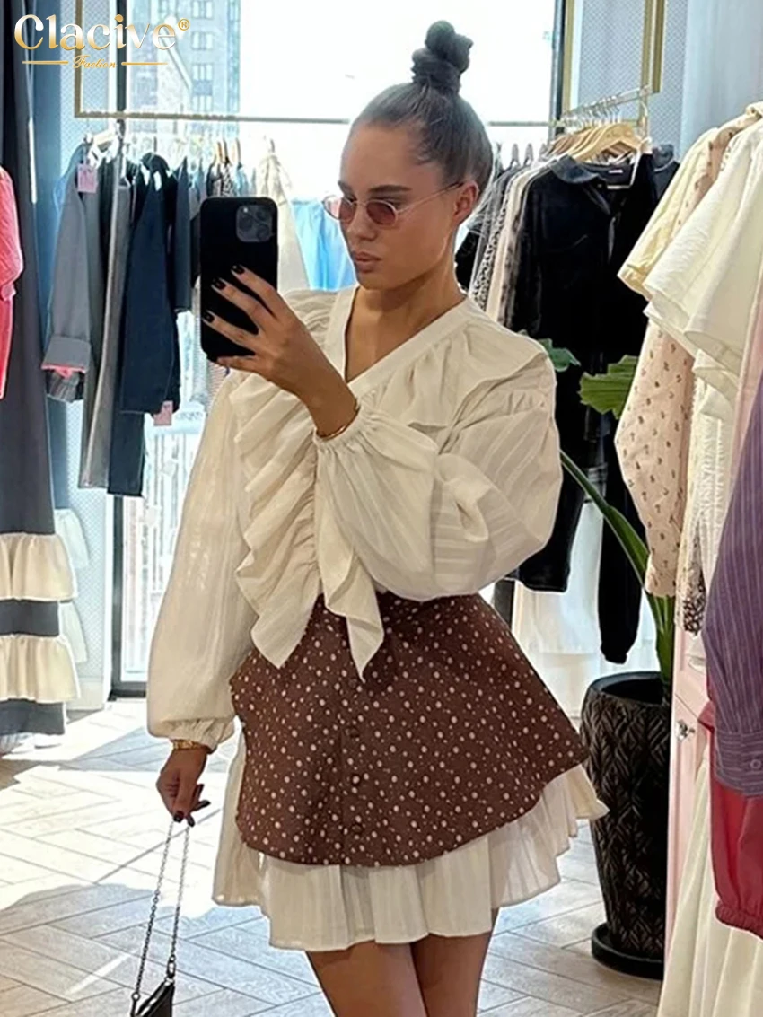 Clacive Fashion Loose White Cotton Women's Dress Casual V-Neck Long Sleeve Mini Dresses Elegant Classic Girdle With Dress Feamle
Clacive Fashion Loose White Cotton Women's Dress Casual V-Neck Long Sleeve Mini Dresses Elegant Classic Girdle With Dress Feamle