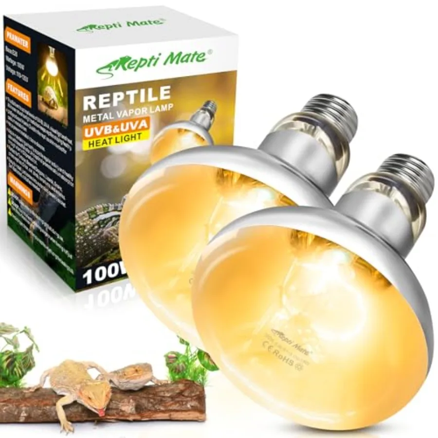 2 Pack Reptile Heat Lamp Full Spectrum UVA/ Reptile Light Bulb and Basking Spot Light UVB Light for Reptiles and Bearded Dragon
2 Pack Reptile Heat Lamp Full Spectrum UVA/ Reptile Light Bulb and Basking Spot Light UVB Light for Reptiles and Bearded Dragon