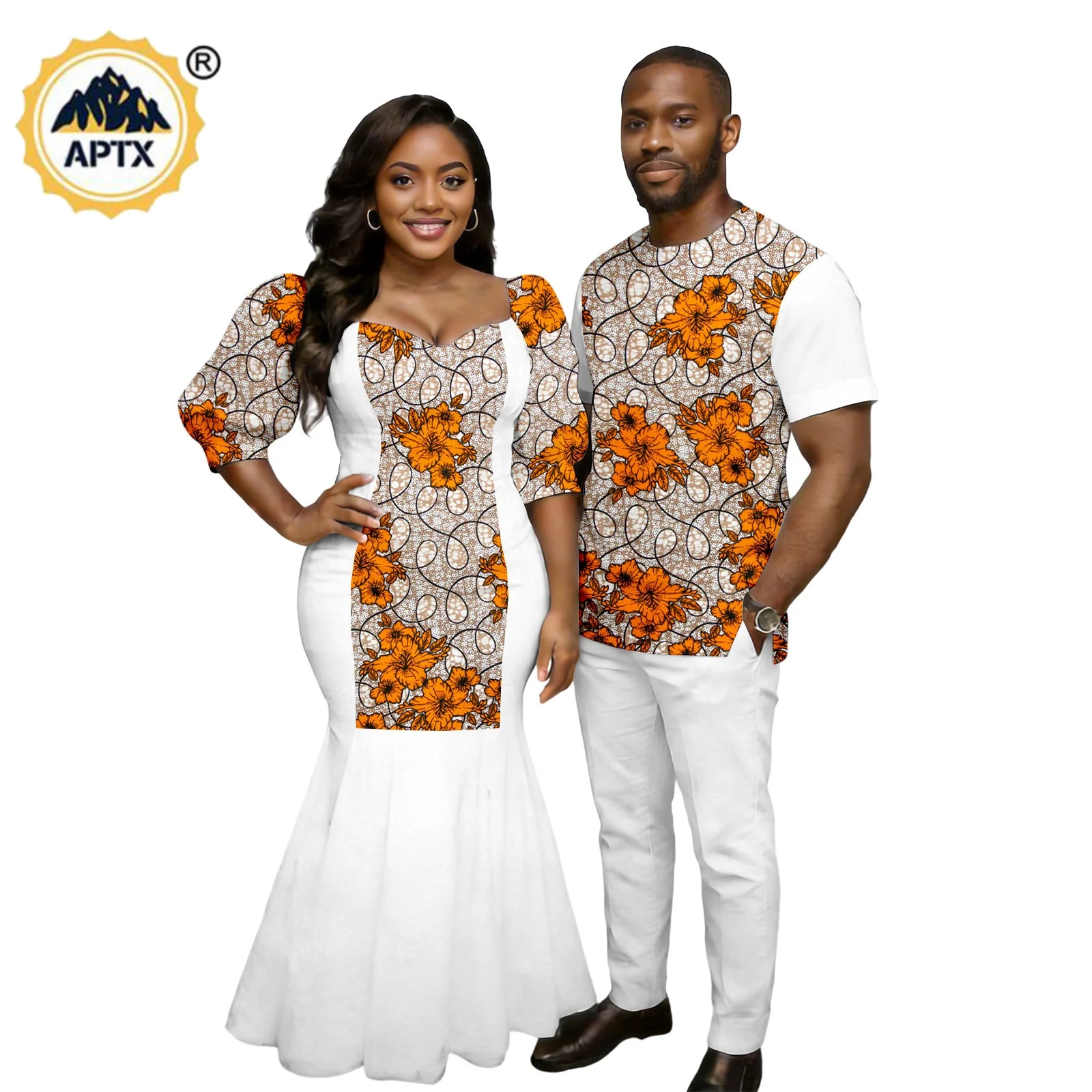 African Sexy Print Long Draped Dresses for Women Matching Couple Outfits Dashiki Plus Size Men Top Tee and Pant Sets 26C030
African Sexy Print Long Draped Dresses for Women Matching Couple Outfits Dashiki Plus Size Men Top Tee and Pant Sets 26C030