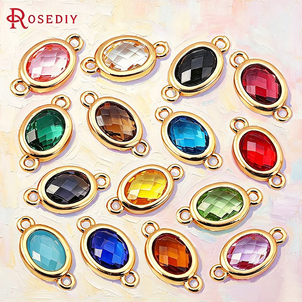 18K Gold Color Brass and Glass 2 Holes Oval Connect Charms Pendants Jewelry Making Necklace Earrings Diy Accessories
18K Gold Color Brass and Glass 2 Holes Oval Connect Charms Pendants Jewelry Making Necklace Earrings Diy Accessories