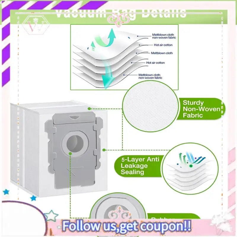 Для Irobot Roomba I3 I3+ I7 I7+ I5+J5+ I4 I6 I6+I8 I8+/Plus E5 E6 J7 I E & J Series Запчасти для пылесоса Мешок для пыли Фильтр
Для Irobot Roomba I3 I3+ I7 I7+ I5+J5+ I4 I6 I6+I8 I8+/Plus E5 E6 J7 I E & J Series Запчасти для пылесоса Мешок для пыли Фильтр