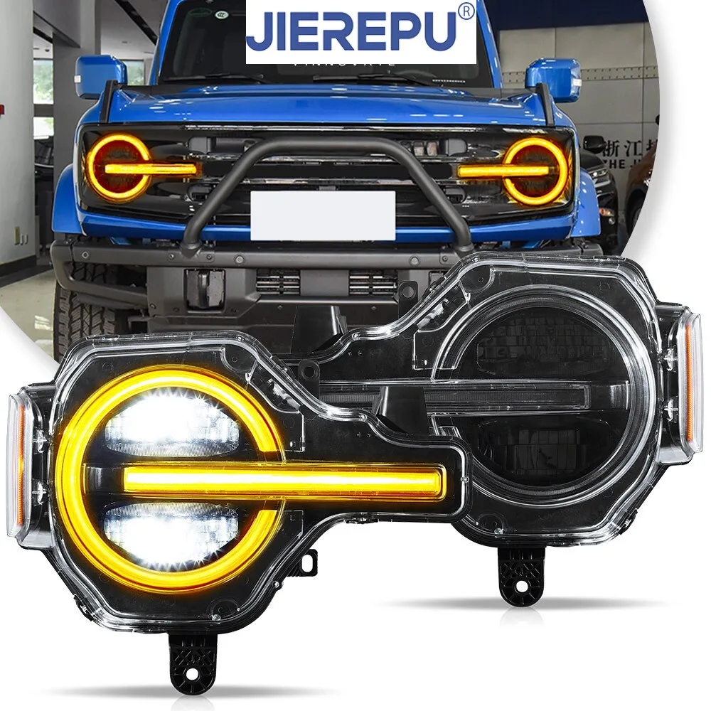 1 пара комплектов указателей поворота, полностью светодиодные фары для Ford Bronco 2021-2024, передние фары в сборе
1 пара комплектов указателей поворота, полностью светодиодные фары для Ford Bronco 2021-2024, передние фары в сборе