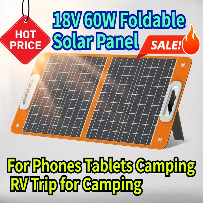18V 60W Foldable Solar Panel Portable Solar Charger with DC Output USB-C QC3.0 for Phones Tablets Camping RV Trip for Camping
18V 60W Foldable Solar Panel Portable Solar Charger with DC Output USB-C QC3.0 for Phones Tablets Camping RV Trip for Camping