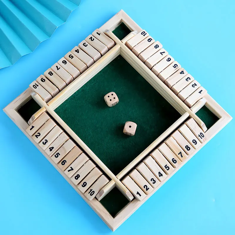 1pc Shut The Box Dice Board Game Wooden Flaps & Dices Game 4 Players Pub Bar Party Supplies Family Entertainment For Kids&Adults
1pc Shut The Box Dice Board Game Wooden Flaps & Dices Game 4 Players Pub Bar Party Supplies Family Entertainment For Kids&Adults