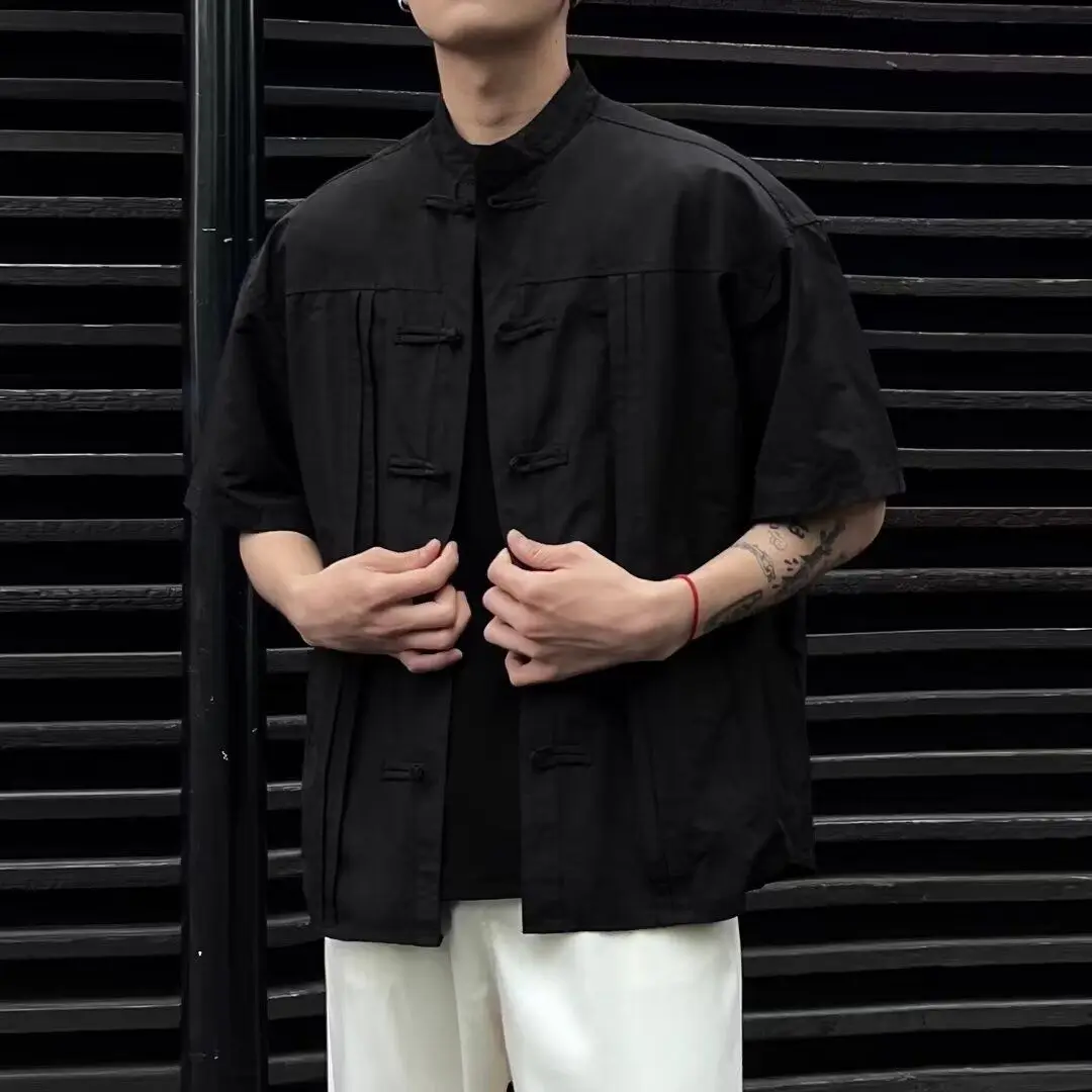 New 2024 Men's Loose Fit Chinese Button Shirt Vintage National Trendy Jacket Outerwear Polyester Summer Regular Sleeve
New 2024 Men's Loose Fit Chinese Button Shirt Vintage National Trendy Jacket Outerwear Polyester Summer Regular Sleeve