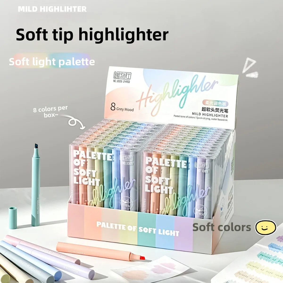 Ultra-soft head soft light highlighter pens for students and office use, ideal for sketching, bullet journals, marking key
Ultra-soft head soft light highlighter pens for students and office use, ideal for sketching, bullet journals, marking key