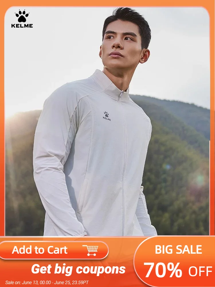 Kelme Men's Light Woven Jacket Upf50+ Sun Protection Stand Collar Jacket Day Training Outdoor Sports Running Windbreaker
Kelme Men's Light Woven Jacket Upf50+ Sun Protection Stand Collar Jacket Day Training Outdoor Sports Running Windbreaker
