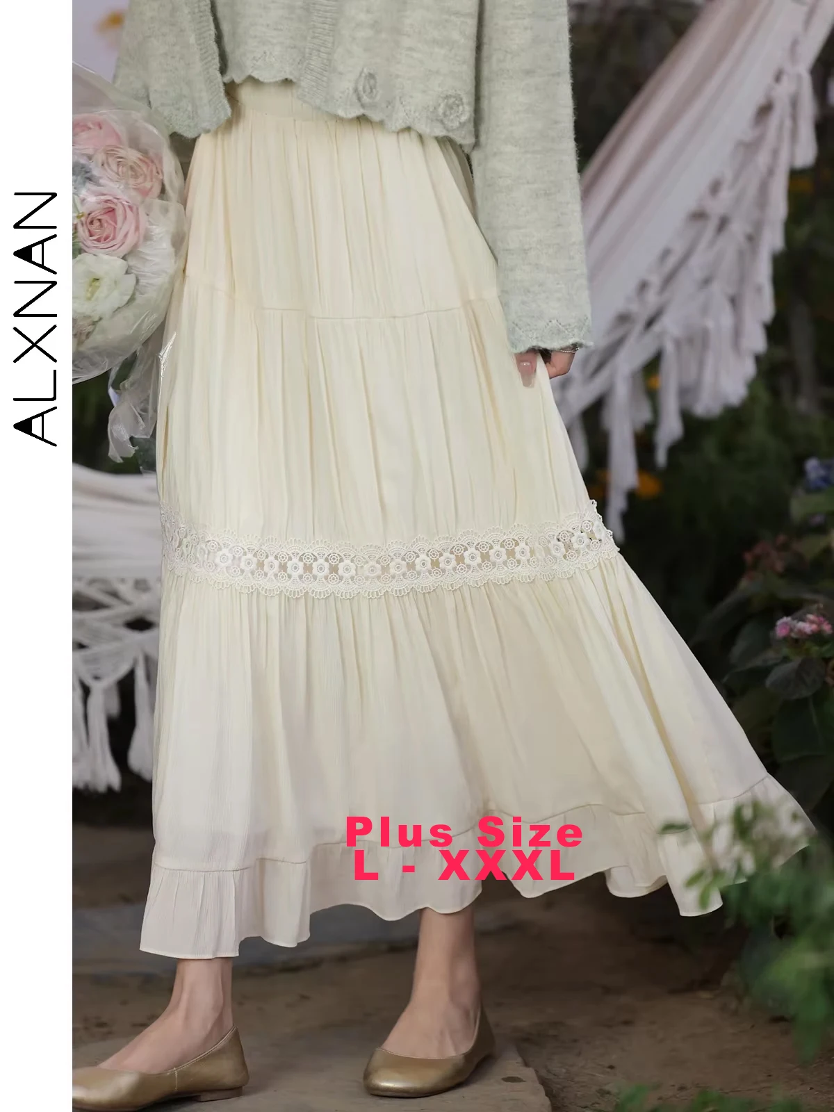 ALXNAN Plus Size Long Skirt for Women Elegant Midi Pleated Skirt 2025 Summer High-waist A-line Loose-fit Ladies Clothing D09157
ALXNAN Plus Size Long Skirt for Women Elegant Midi Pleated Skirt 2025 Summer High-waist A-line Loose-fit Ladies Clothing D09157