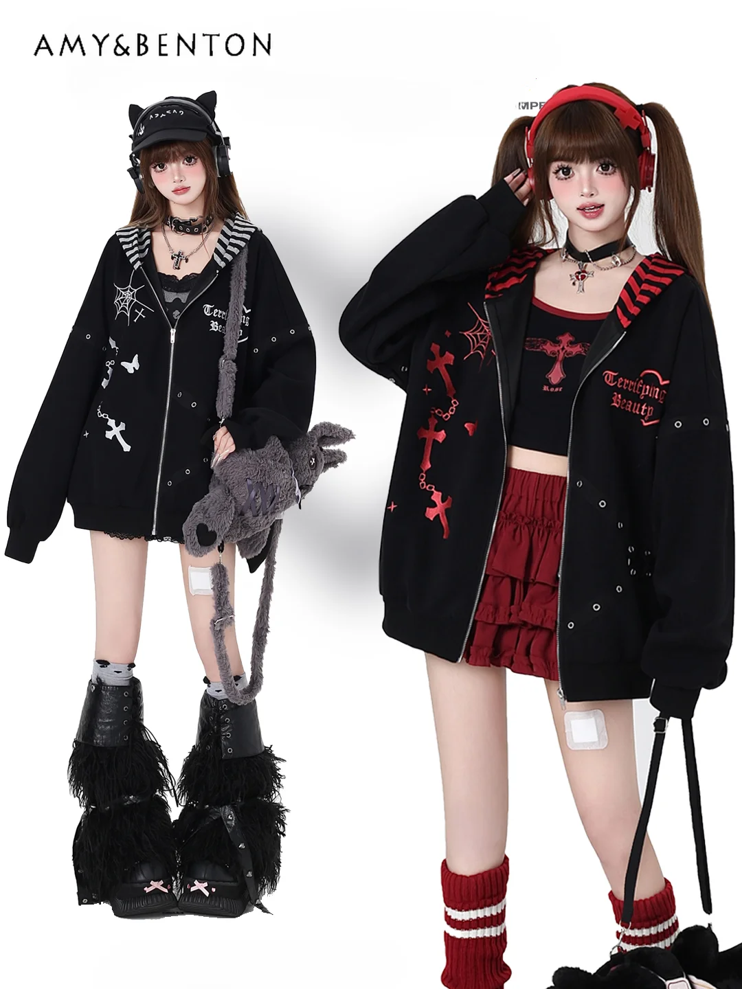 Subculture Japanese Sweet Cool Embroidery Striped Splicing Hoodies Early Autumn New Preppy Style Cute Oversized Hoodie Student
Subculture Japanese Sweet Cool Embroidery Striped Splicing Hoodies Early Autumn New Preppy Style Cute Oversized Hoodie Student