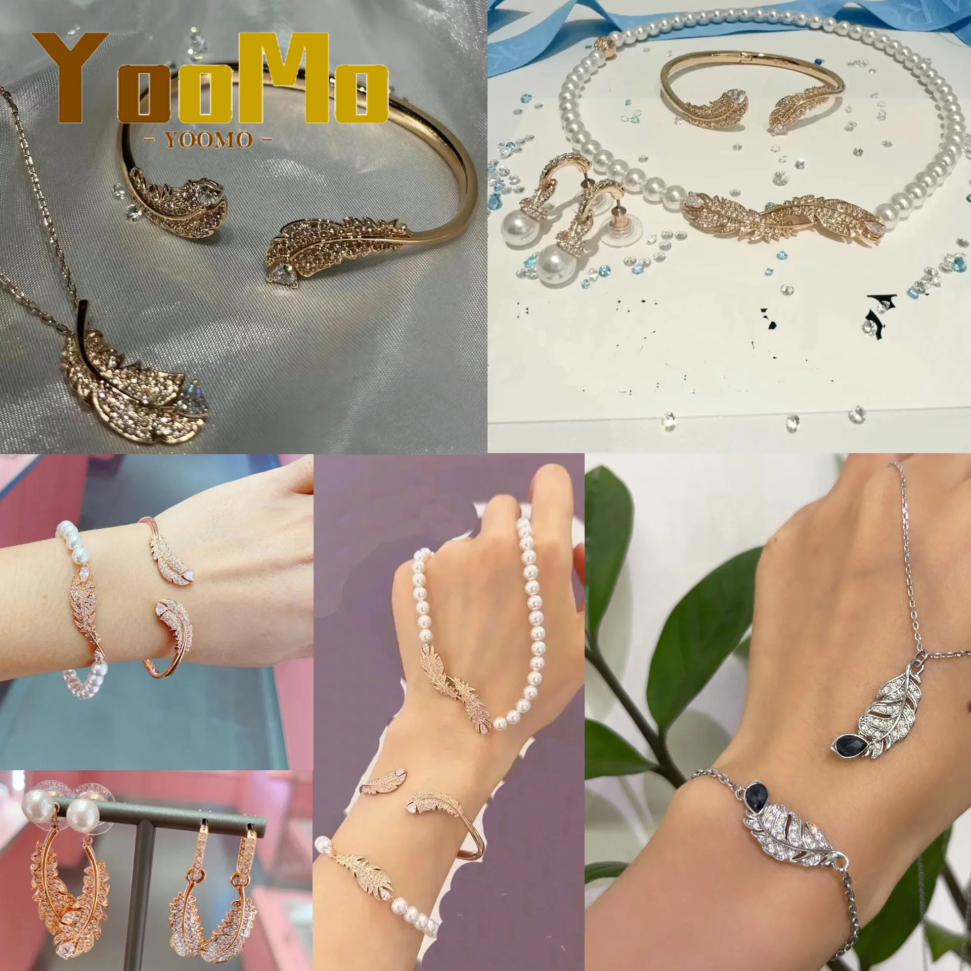 Оригинальное новое жемчужное ожерелье с перьями, роскошные ювелирные изделия, женская мода, изысканный браслет с кристаллами из перьев циркона, подарок, бесплатная доставка
Оригинальное новое жемчужное ожерелье с перьями, роскошные ювелирные изделия, женская мода, изысканный браслет с кристаллами из перьев циркона, подарок, бесплатная доставка