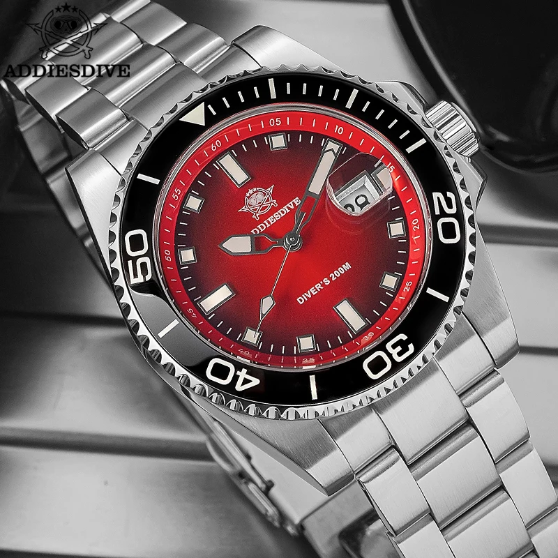 ADDIESDIVE 41mm Men Quartz Watch Stainless Steel 200m Waterproof Super Luminous Wristwatch Ceramic bezel Sports Diving Watches
ADDIESDIVE 41mm Men Quartz Watch Stainless Steel 200m Waterproof Super Luminous Wristwatch Ceramic bezel Sports Diving Watches