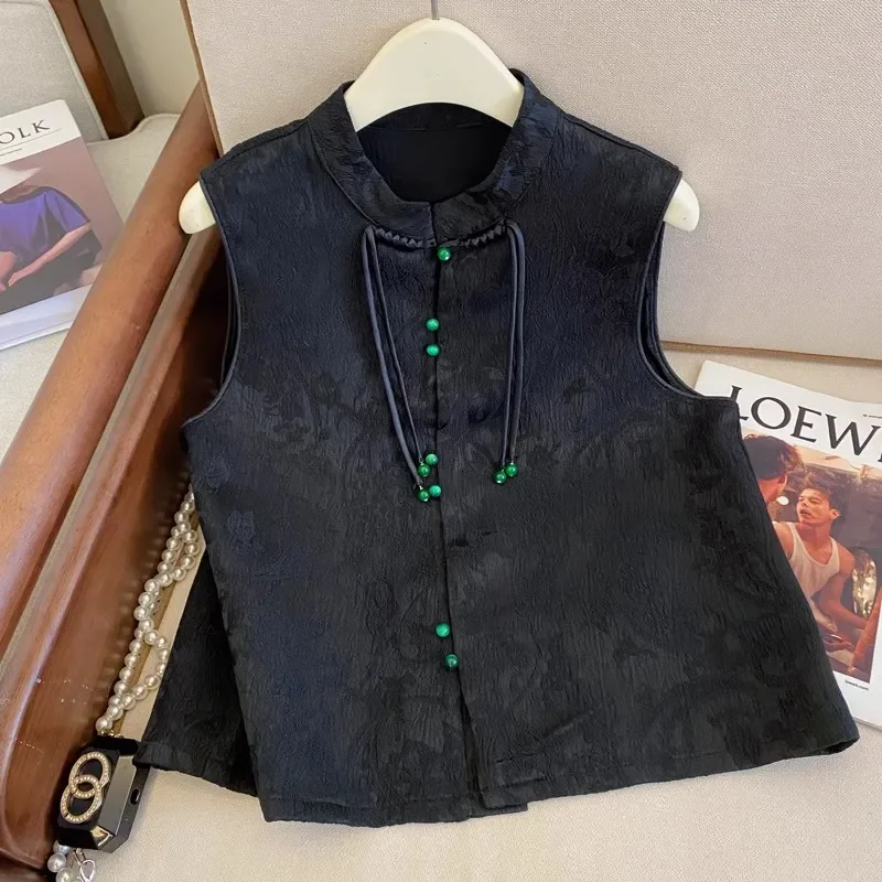 2025 New Spring Vintage Chinese Style Vest Women Jacquard Tops Temperament Waistcoat Loose Female Casual Sleeveless Jacket T1094
2025 New Spring Vintage Chinese Style Vest Women Jacquard Tops Temperament Waistcoat Loose Female Casual Sleeveless Jacket T1094