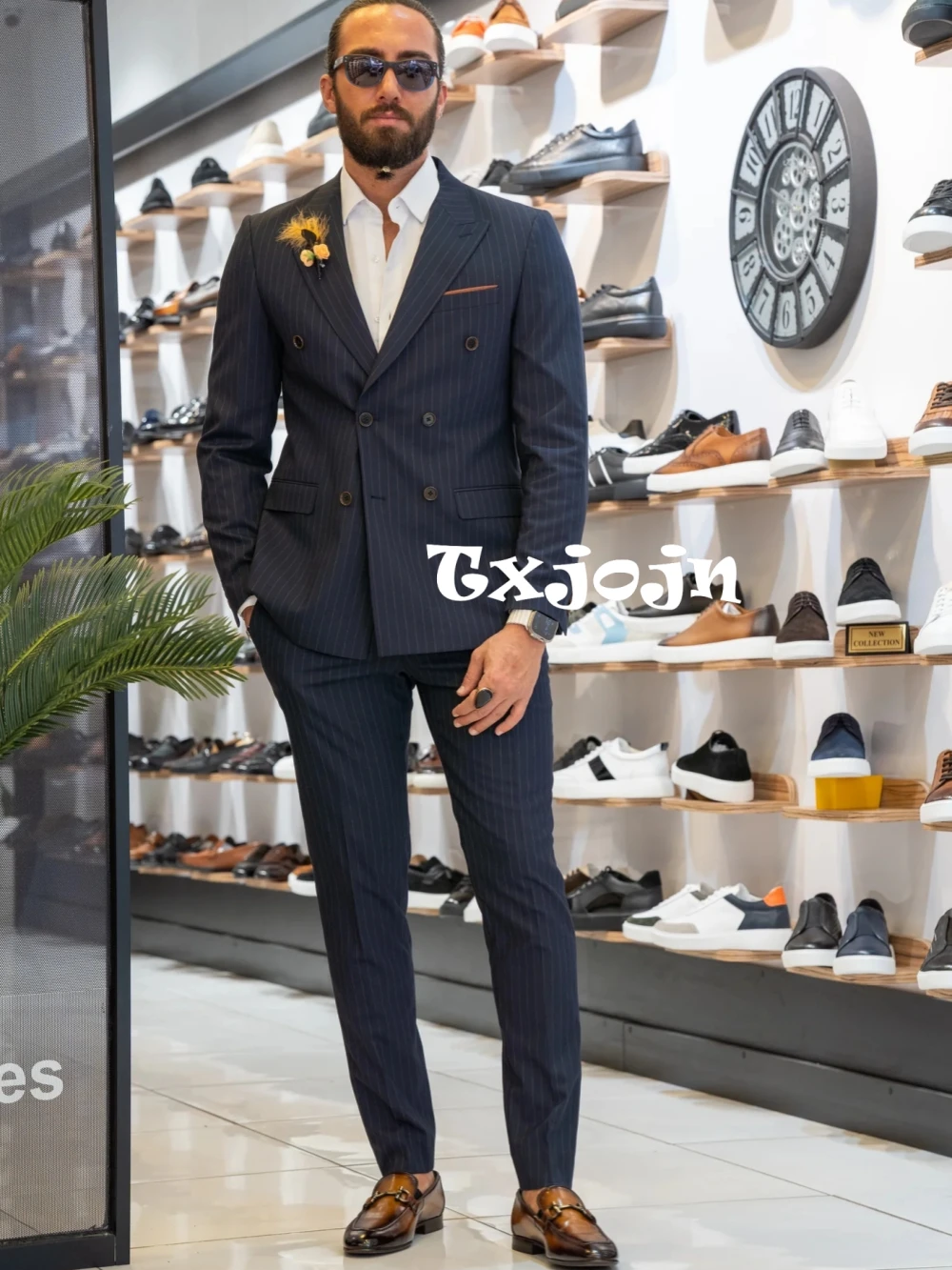 Navy Blue Stripped Suit Set 2 pieces Jacket Pants For Men Business office Outfit Double Breasted Men's Tuxedo Dancing Wear
Navy Blue Stripped Suit Set 2 pieces Jacket Pants For Men Business office Outfit Double Breasted Men's Tuxedo Dancing Wear