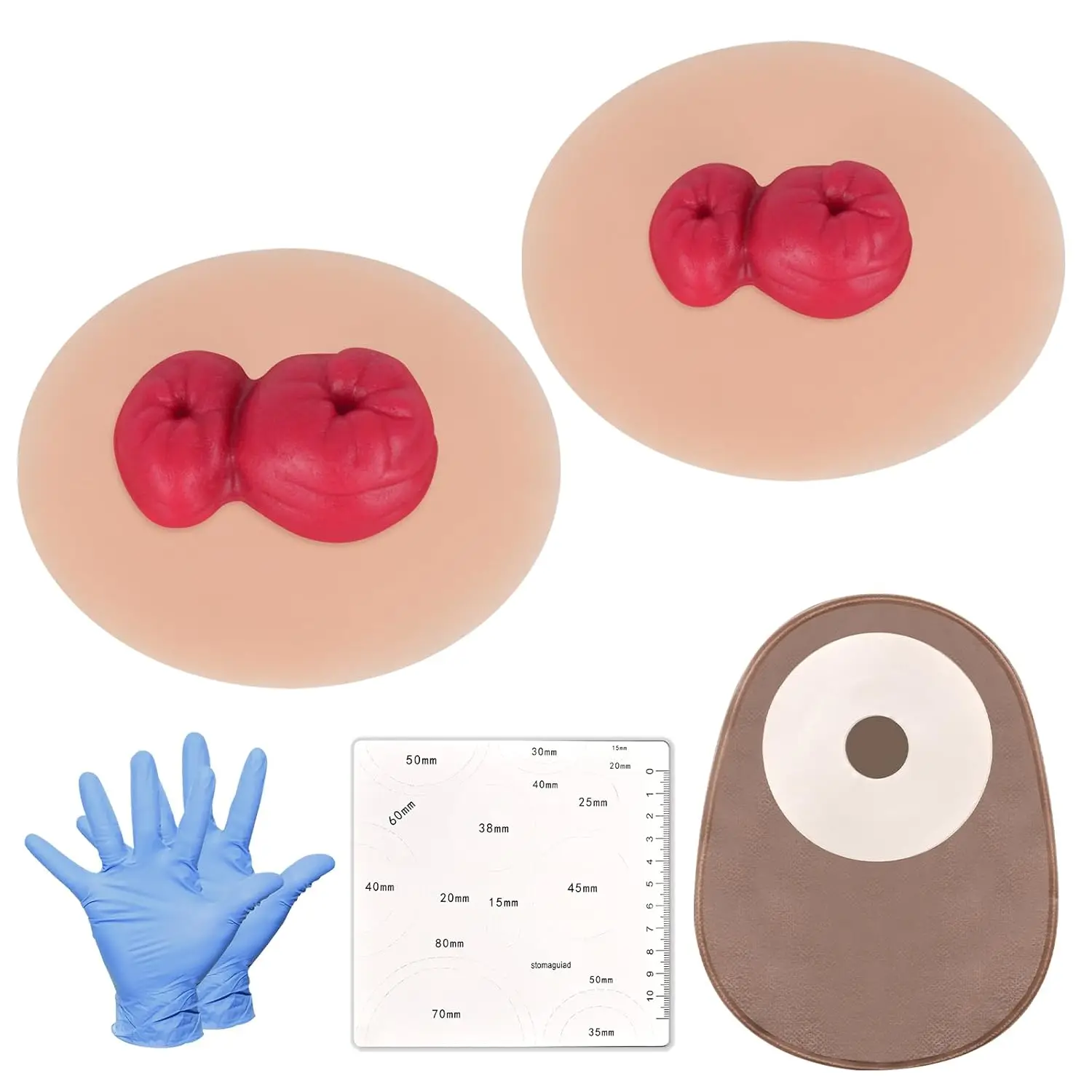 Double-Barrel Stoma Training Model Set Sticky Loop Ileostomy Simulators Ostomy Care Practice for Medical Train Patient Education
Double-Barrel Stoma Training Model Set Sticky Loop Ileostomy Simulators Ostomy Care Practice for Medical Train Patient Education