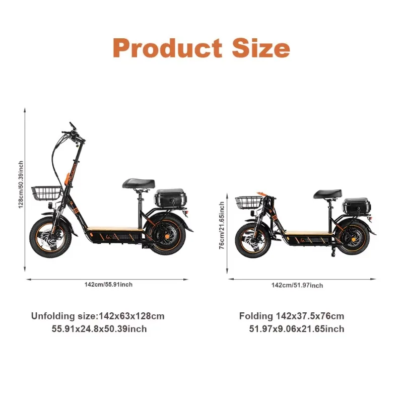 Electric Scooter With Basket 500W Powerful Electric Bike 47KM/H Speed 70KM Range Electric Moped Mobility Scooter
Electric Scooter With Basket 500W Powerful Electric Bike 47KM/H Speed 70KM Range Electric Moped Mobility Scooter