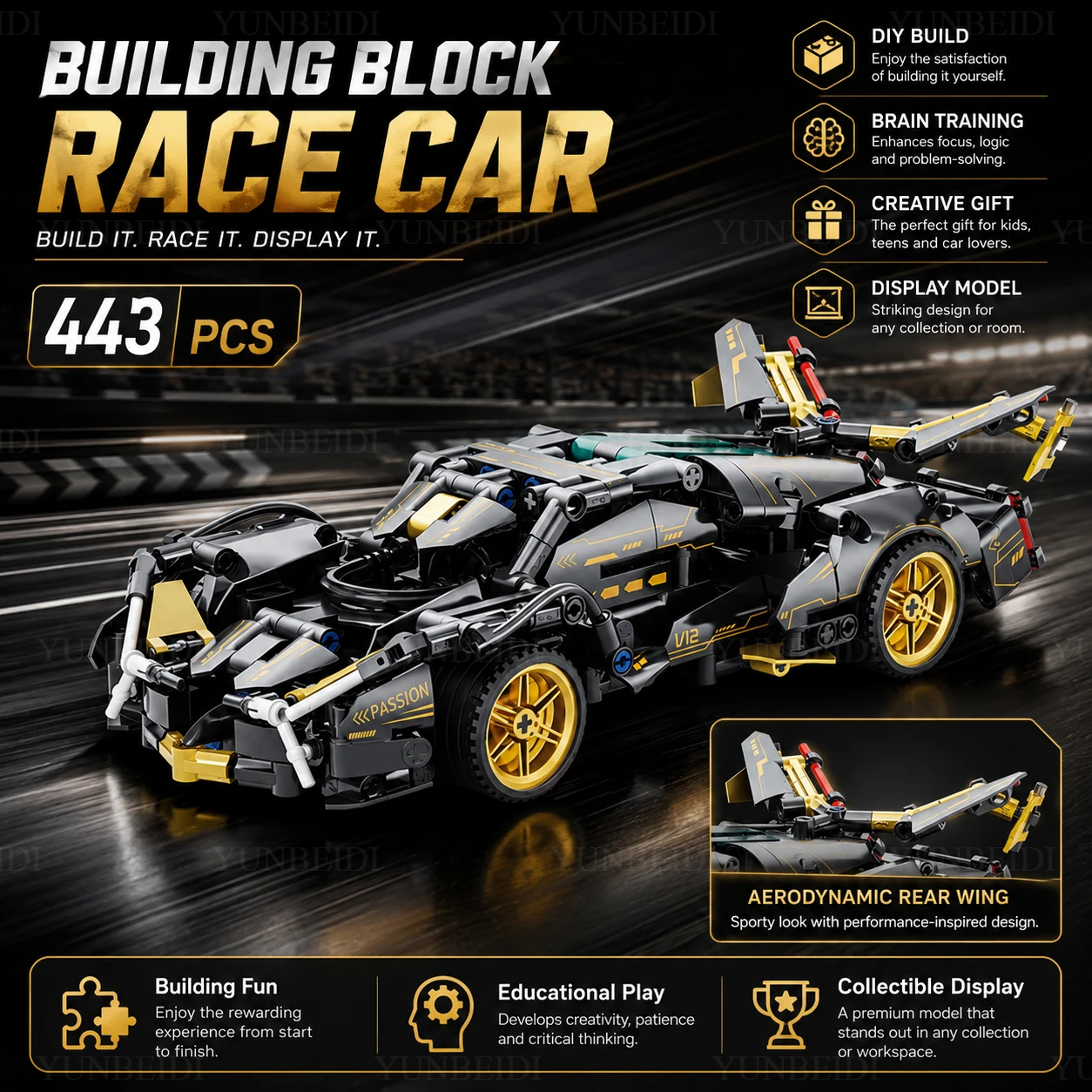 1:17-piece Building Racing Car DIY Car Model Racing Car Model Assembly Brick Toy Brick Toy for Assembling Gift for Children
1:17-piece Building Racing Car DIY Car Model Racing Car Model Assembly Brick Toy Brick Toy for Assembling Gift for Children
