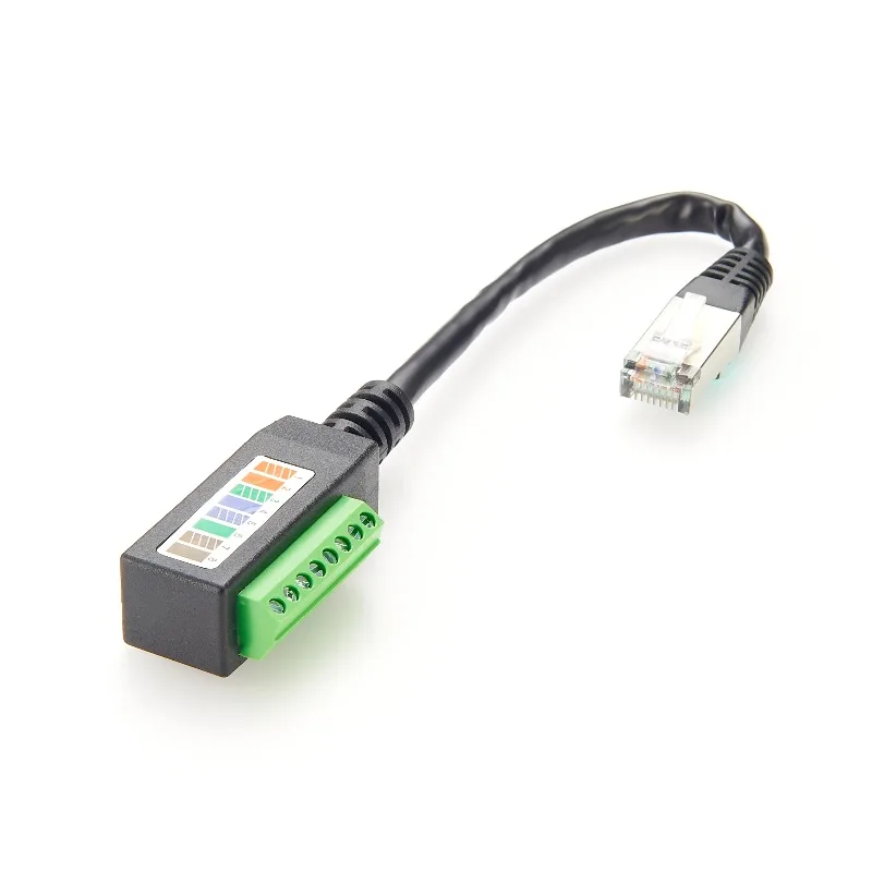 RJ45 Male To 8Pin Screw Terminal Block Adapter 21.5cm 8P8C Ethernet Breakout Terminal Connector Cable
RJ45 Male To 8Pin Screw Terminal Block Adapter 21.5cm 8P8C Ethernet Breakout Terminal Connector Cable