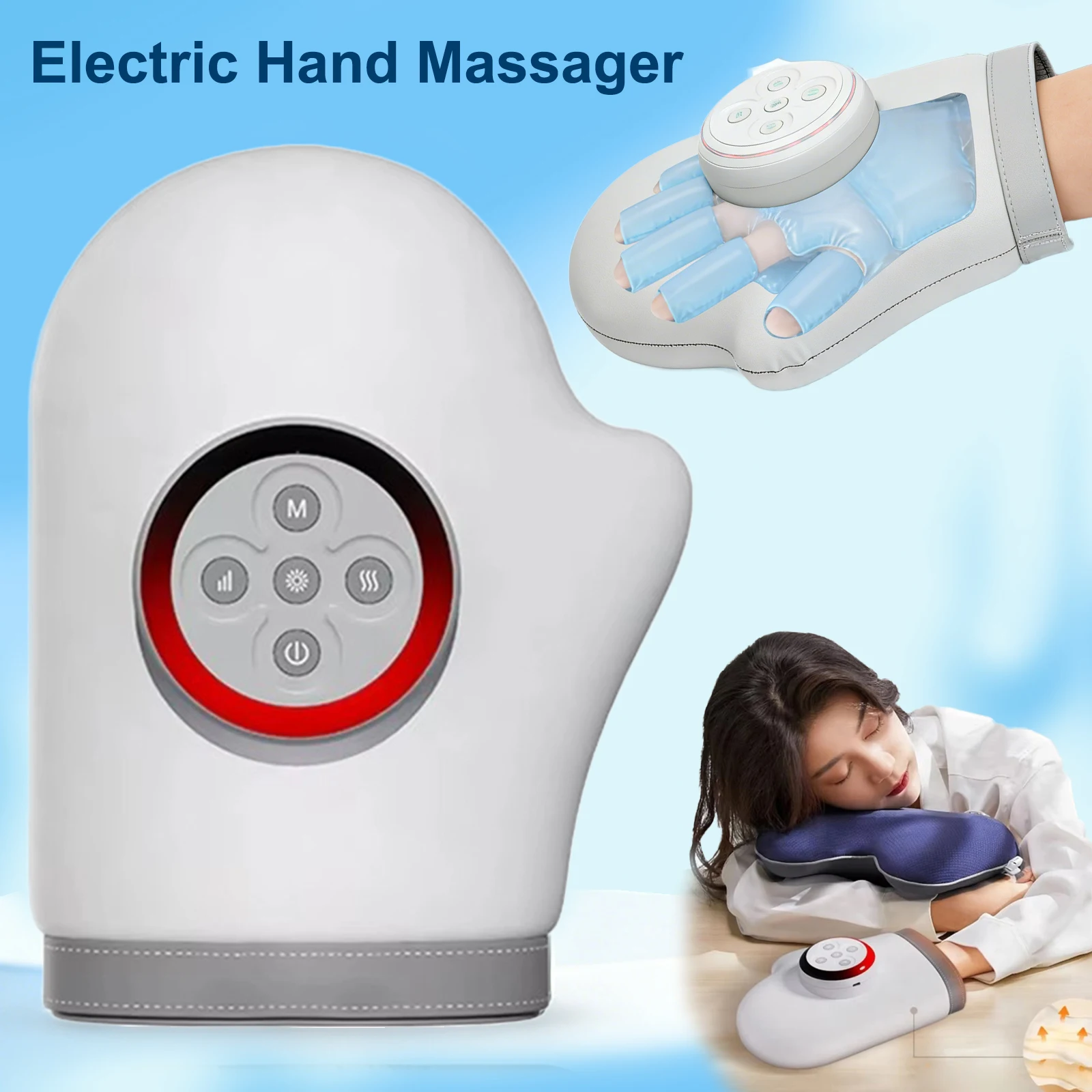 Electric Hand Massager Air Pressure Kneading Wrist Massager Airbag Finger Massage Glove Hot Compress Acupoint Finger masajeador
Electric Hand Massager Air Pressure Kneading Wrist Massager Airbag Finger Massage Glove Hot Compress Acupoint Finger masajeador
