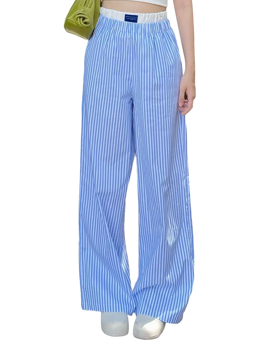Women Y2k Striped Lounge Pants Summer Elastic High Waist Wide Leg Pajama Pants Casual Going Out Pants
Women Y2k Striped Lounge Pants Summer Elastic High Waist Wide Leg Pajama Pants Casual Going Out Pants