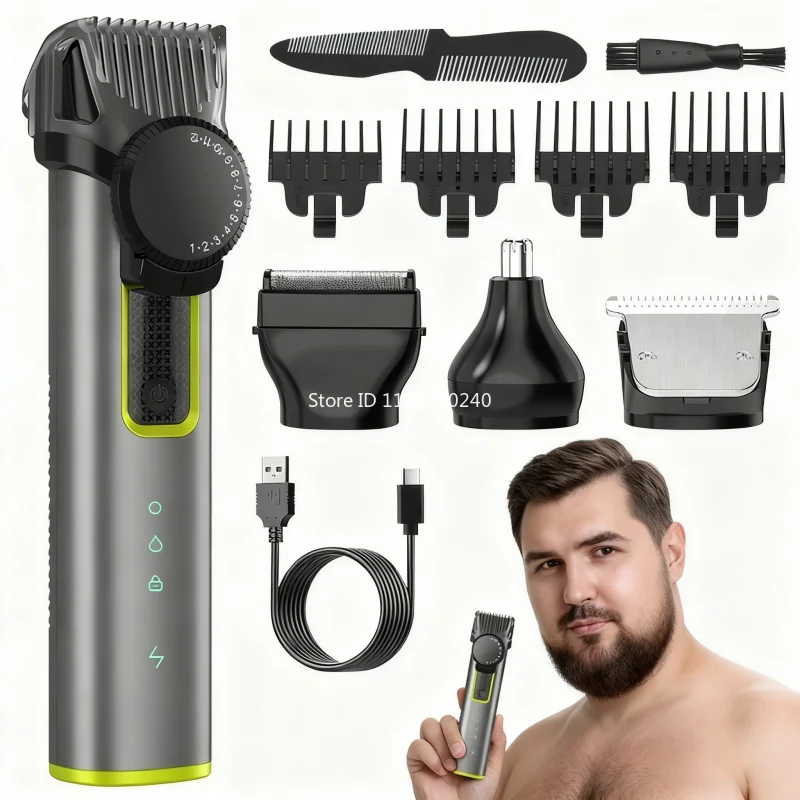 Мужской профессиональный триммер для волос 4 в 1, многофункциональная машинка для стрижки волос, электробритва, наборы для ухода за волосами в носу и бровях
Мужской профессиональный триммер для волос 4 в 1, многофункциональная машинка для стрижки волос, электробритва, наборы для ухода за волосами в носу и бровях