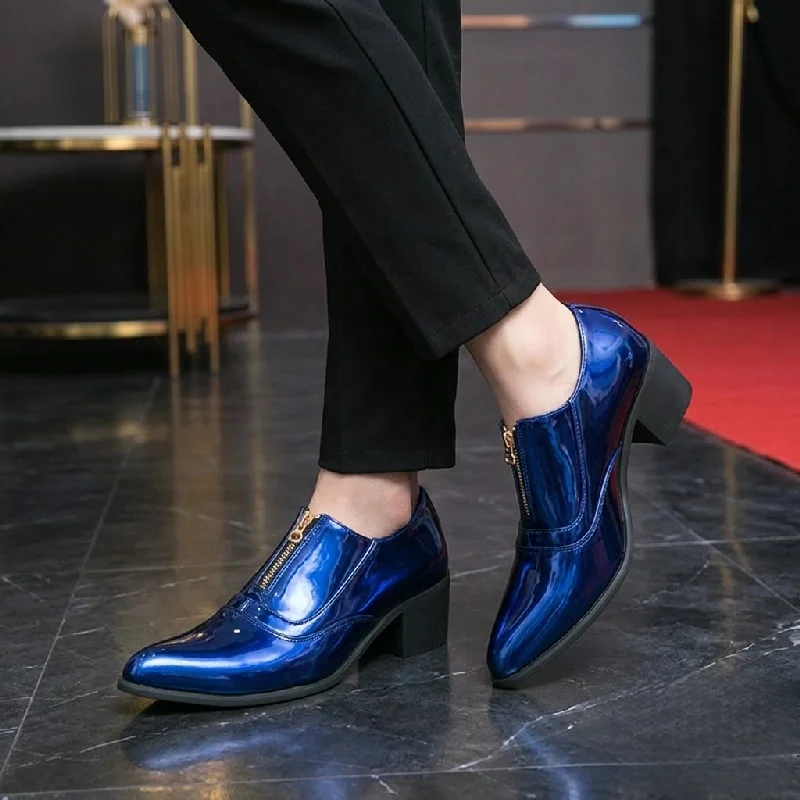 Men High-heeled Leather Shoes European-style Casual Fashionable Zipper-point Leather Shoes Wedding Banquet Shoes Sizes 38-46
Men High-heeled Leather Shoes European-style Casual Fashionable Zipper-point Leather Shoes Wedding Banquet Shoes Sizes 38-46