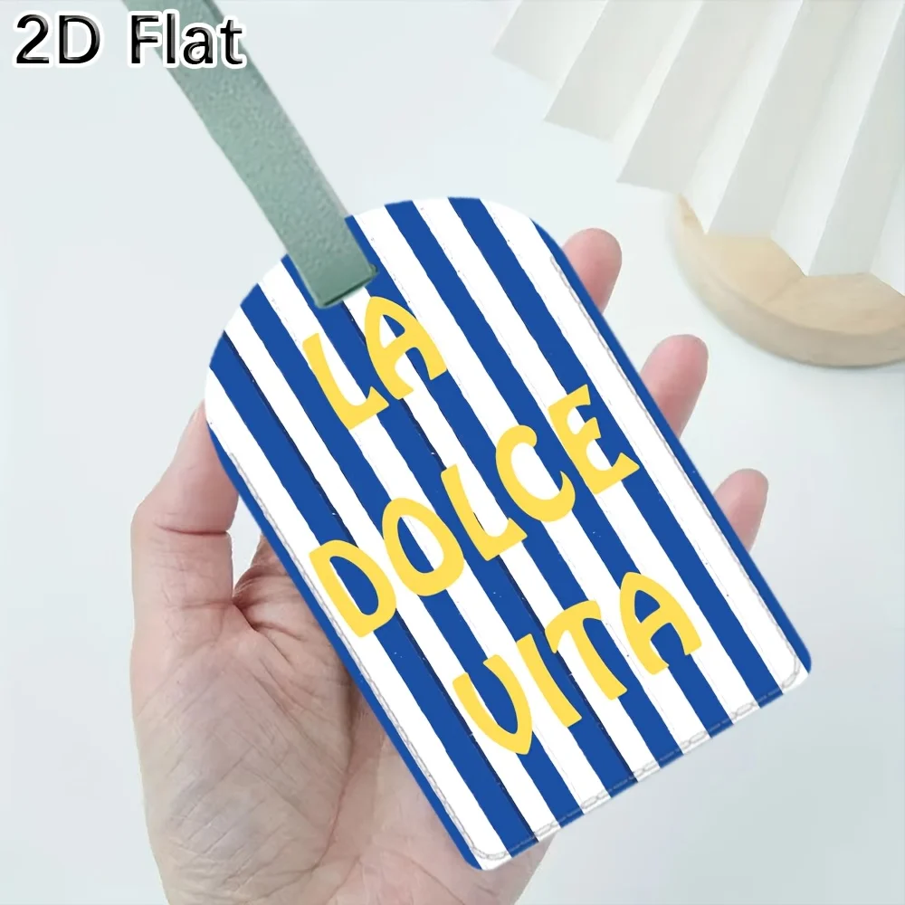 Striped Luggage Tag Blue White Pattern "LA DOLCE VITA" Printed Travel Bag Tag Suitcase Baggage Identifier for Travel Additions
Striped Luggage Tag Blue White Pattern "LA DOLCE VITA" Printed Travel Bag Tag Suitcase Baggage Identifier for Travel Additions