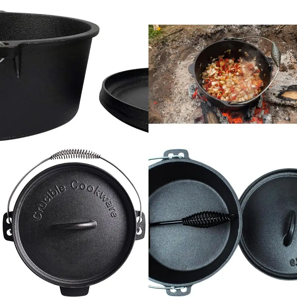 Cast Iron Dutch Oven, 4.1 Quart, with Lid Lifter, Stand, and Silicone Handle Covers
Cast Iron Dutch Oven, 4.1 Quart, with Lid Lifter, Stand, and Silicone Handle Covers