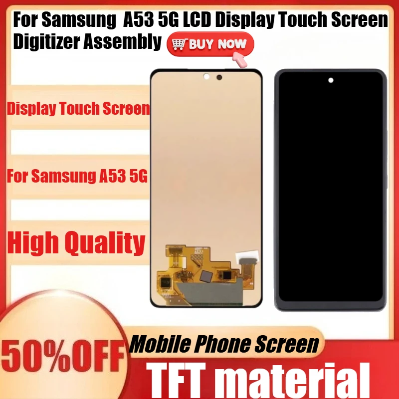 Новый TFT-дисплей для Samsung A53 5G, сенсорный экран, дигитайзер в сборе для Samsung A536 A5360, без рамки
Новый TFT-дисплей для Samsung A53 5G, сенсорный экран, дигитайзер в сборе для Samsung A536 A5360, без рамки