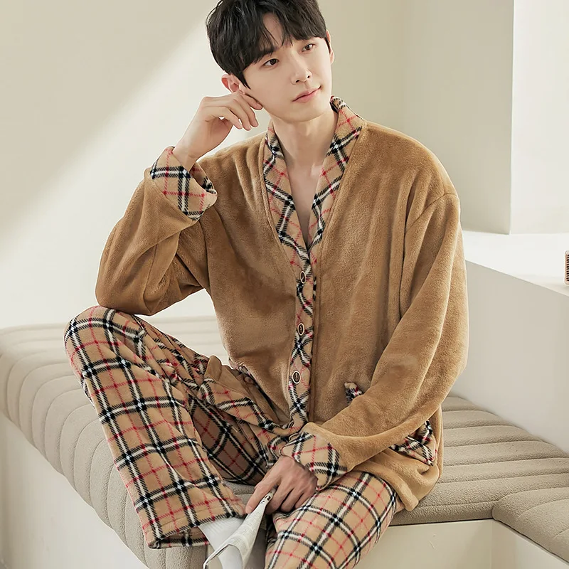 Autumn Winter New Coral Velvet Couple Pajamas Plus Velvet Bao Li Age Reduction Grid The Same Coffee Color Couples Can Be Worn
Autumn Winter New Coral Velvet Couple Pajamas Plus Velvet Bao Li Age Reduction Grid The Same Coffee Color Couples Can Be Worn