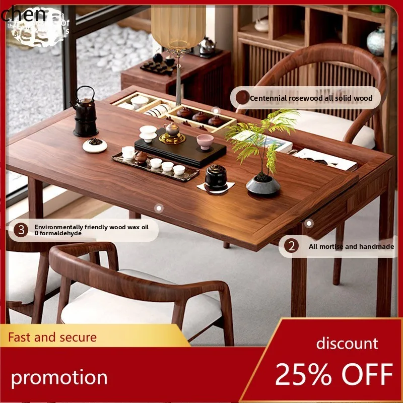 CZ Solid Wood Sliding Tea Table New Chinese Style Negotiation Table Modern Simple Living Room Storage Dining Table Integrated
CZ Solid Wood Sliding Tea Table New Chinese Style Negotiation Table Modern Simple Living Room Storage Dining Table Integrated