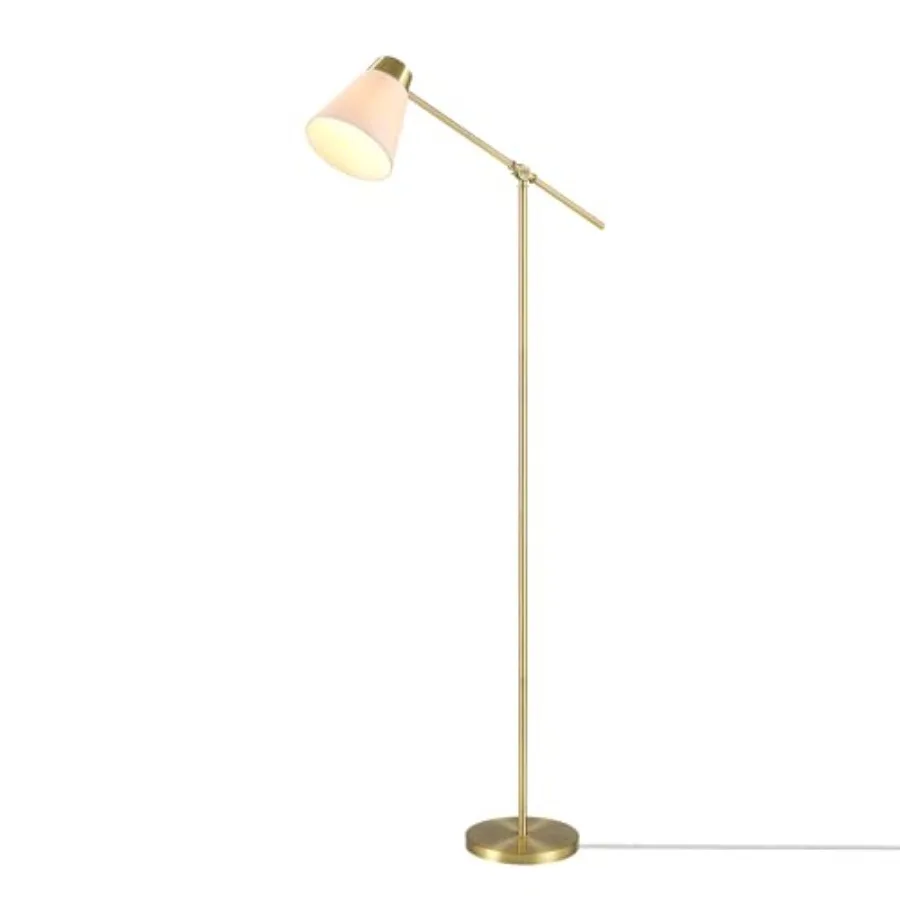 69" Floor Lamp, Swing Arm,,White Tapered Fabric Shade, On/Off Rotary Switch on Socket, 5-Foot Clear Cord, 1-Light, 40W E26/Medi
69" Floor Lamp, Swing Arm,,White Tapered Fabric Shade, On/Off Rotary Switch on Socket, 5-Foot Clear Cord, 1-Light, 40W E26/Medi