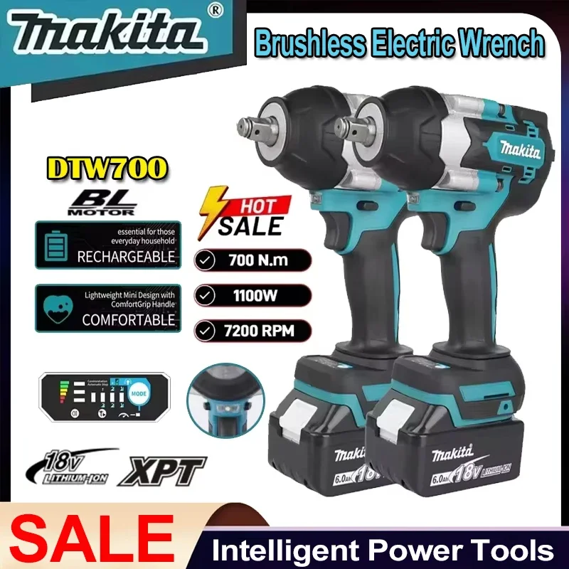 Makita DTW700 Cordless Impact Wrench 1000N.M Brushless Electric Wrench Screwdriver Large Torque Auto Repair Power Tools
Makita DTW700 Cordless Impact Wrench 1000N.M Brushless Electric Wrench Screwdriver Large Torque Auto Repair Power Tools